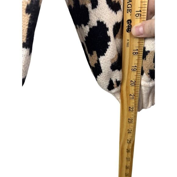 Entro Anthropologie Leopard Print Ultra-Soft Crewneck Sweater Sz S EUC - Picture 5 of 9